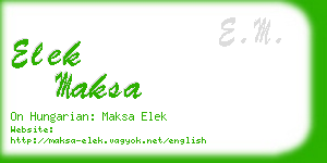 elek maksa business card